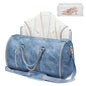 Garment Duffle Bag for Travel, Convertible 20.5×10×12.5 Inch Carry On Garment Bag for Women, Foldable Travel Bags with Shoe Compartment & Toiletry Pocket for Business Trip, Vacation, Blue - color: Lcing Blue