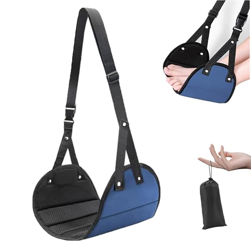 Foot Hammock for Plane Travel, Airplane Foot Hammock, Adjustable Foot Rest Sling, Airplane Gadgets Travel Essentials for Long Time Flight (Navy) - color: Navy