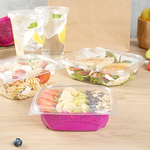 Restaurantware Thermo Tek 12 Ounce Deli Food Containers 100 Anti-Fog Hinged Lid Containers - Freezable Rectangle Clear Plastic To Go Food Containers Disposable - size: 12 oz
