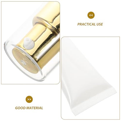 Baluue Airless Pump Travel Bottles, Refillable Squeeze Lotion Tubes for Toiletries, 35g Empty Cosmetic Containers with Gold Aluminum Pump for Shampoo Cream & Foundation, 1.2oz