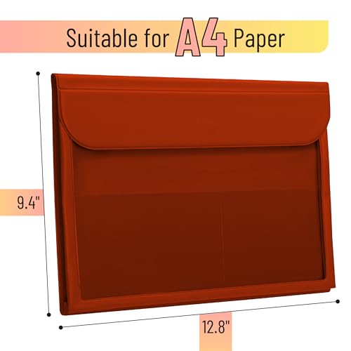 Mr. Pen Red Plastic File Folders - Letter Size, Clear, Office Document Filing Folders - color: Red