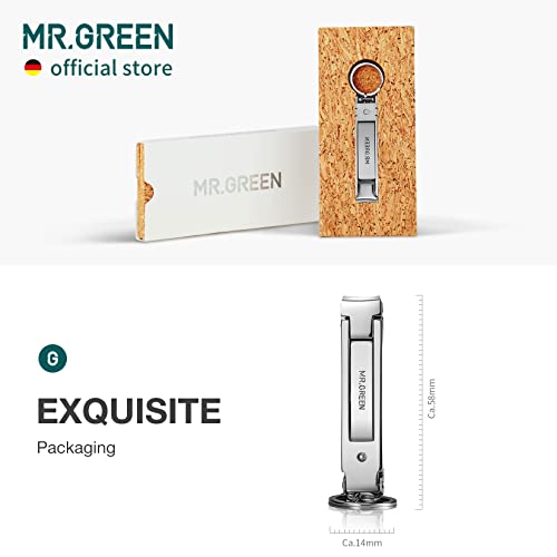 MR.GREEN Collapsible Nail Clippers Small and Thin Portable Travel Nail Scissors Cutter Stainless Steel Manicure Tools with Nail Files (Eco-Packaging) - size: Eco-Packaging