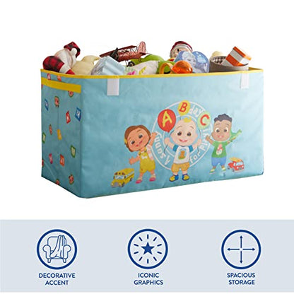 Idea Nuova Cocomelon Collapsible Children’s Toy Storage Trunk, Durable with Lid - color: Cocomelon
