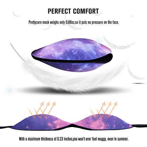 PrettyCare 3D Sleep Mask 2 Pack,Eye Mask for Sleeping 3D Contoured Sleeping Mask Blackout Out Light - Blindfold Airplane with Ear Plugs, Night Masks with Travel Bag (Ultra Purple and Black) - color: Ultra Purple and Black