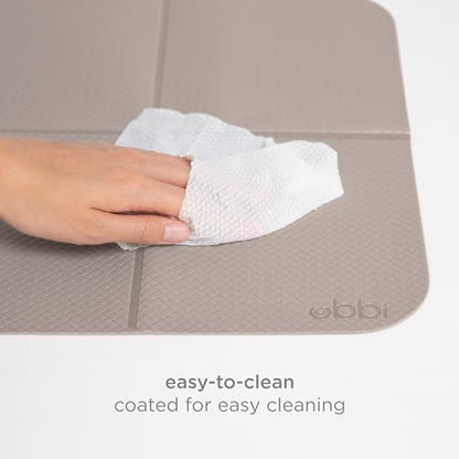 Ubbi On-The-Go Diaper Changing Baby Mat, Soft and Comfortable Diaper Bag Accessory Must Have for Newborns, Easy to Clean, Portable Folding Pad, Baby Traveling Accessories, Taupe - size: One Size, style: Taupe Changing Mat