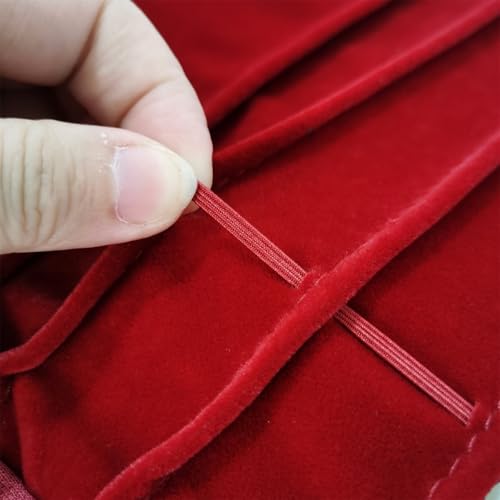 Portable Jewelry Roll Untangled Secure Necklace Travel Storage Bag Displays Holder 16 Chain (Burgundy) - color: Burgundy