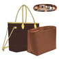 Soft Nylon Purse Organizer Insert for Lv Neverfull MM Tote Bag, Waterproof Lightweight with Laptop Compartment Luxury Neverfull MM Organizer, Tote Handbags Divider Shaper with Cup Holder Insert,Brown - color: Brown