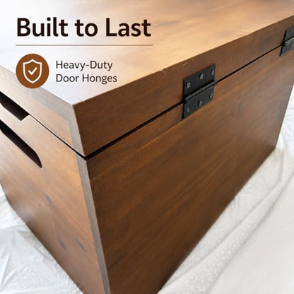 Hope Chest, Wooden Keepsake Box, Memory Storage Trunk, Solid Wood Heirloom Chest, Fully Assembled, Walnut - 30” - color: Keepsake Chest - Walnut
