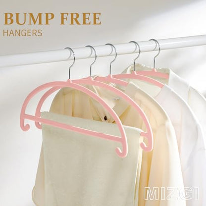 MIZGI 50 Pack Blush Pink Velvet Hangers - No Shoulder Bumps, Heavy Duty Non-Slip Chrome Hooks for Jackets, Coats, Pants - color: Blush Pink/Upgraded, size: 50 Pack