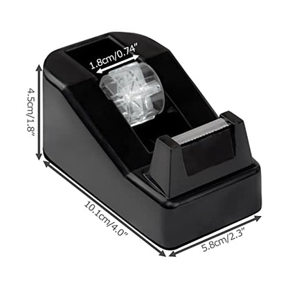 1Pcs Desktop Tape Dispenser Adhesive Roll Holder with Weighted Nonskid Base, Black (Tape not Included)