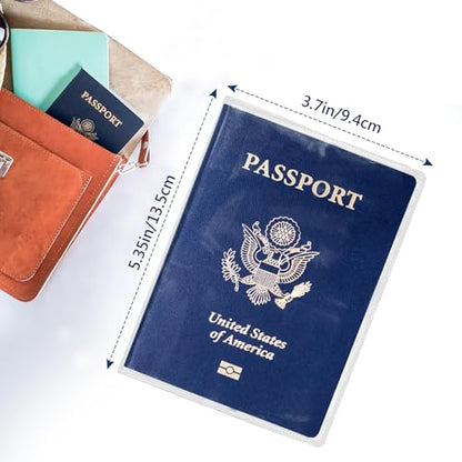 5 Pack Clear Transparent Passport Cover Holder Case Organizer ID Card Travel Protector PVC Material Waterproof (Clear x5) - color: Clear x 5