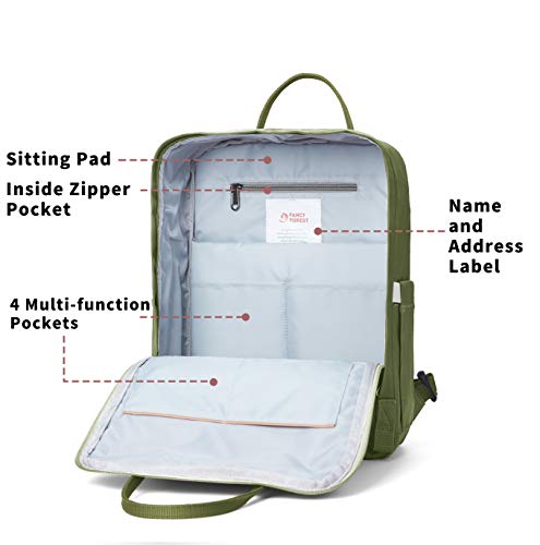 KALIDI Casual Laptop Backpack 15 Inches Classic Camping Rucksack Travel Outdoor Square Daypack College Hiking Gym Bag, Army Green - color: Army Green