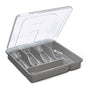 Utensil Holder for Countertop with Lid, Plastic Silverware Tray for Drawer, 5 Compartments Flatware Organizer, Gray - color: Gray