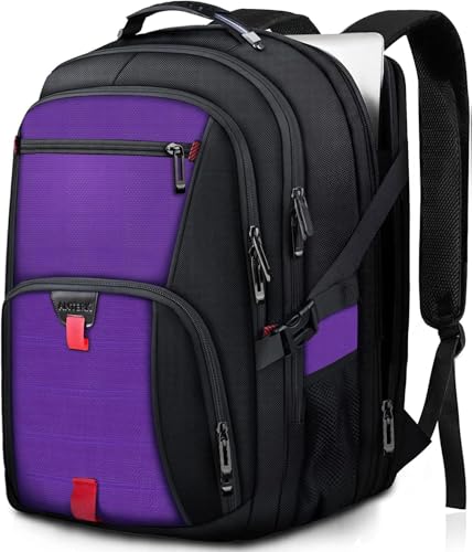ANTERK Travel Backpack, 18.4 Inch Laptop Backpacks for Men Women, 55L Anti Theft Water Resistant College Bussiness TSA Airline Approved Work Computer Backpack, Purple - color: Purple, size: 18.4 inch
