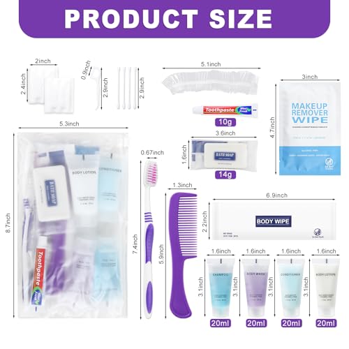Pack of 10 Basic Toiletry Kits, Individually Packed, Personal Hygiene Kit Bulk Homeless Care Package Supplies, Travel Size Convenience Kits Suitable For Hotel, Home, Camping, Travel - size: pack of 10