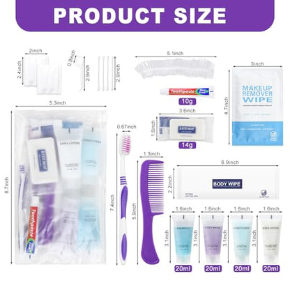 Pack of 10 Basic Toiletry Kits, Individually Packed, Personal Hygiene Kit Bulk Homeless Care Package Supplies, Travel Size Convenience Kits Suitable For Hotel, Home, Camping, Travel - size: pack of 10
