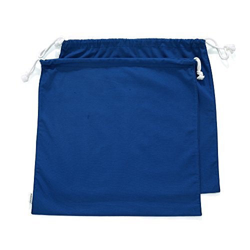 100% Cotton Canvas Travel Laundry Bag, 2-Pack (Small, Navy) - color: Navy, size: Small