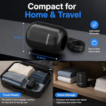 Electric Pump for Vacuum Storage Bags, 5000PA Portable Travel Vacuum Pump for Storage Bags, Space Saver for Compression Clothing, Blanket, Luggage (Storage Bag Not Included)