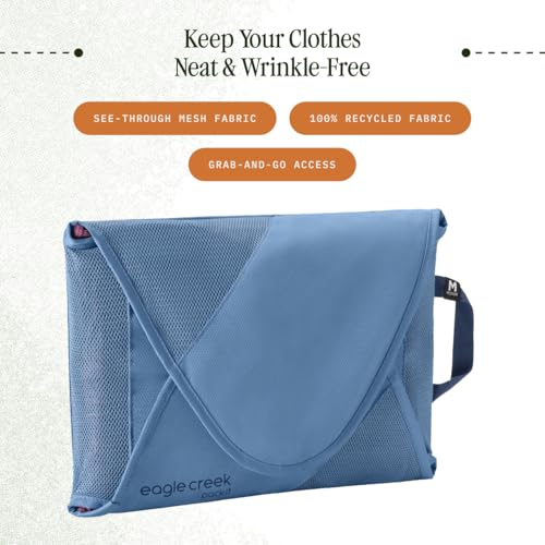 Eagle Creek Pack-It Reveal Garment Folder - Travel Garment Bag with Compression Wings to Maximize Luggage Space - Convenient Top Handle - Quick Drying Material - Blue Dawn - Medium - color: Blue Dawn