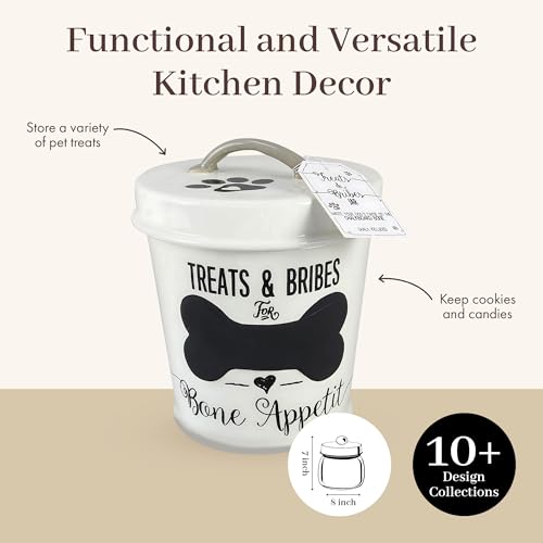 Young's Inc 7"X7"X8" Ceramic Dog Treat Jar - color: Dog Treat, White