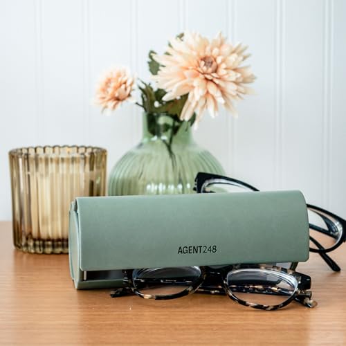 Eyeglass and Sunglass 2-Compartment Travel Case - color: Sage Green