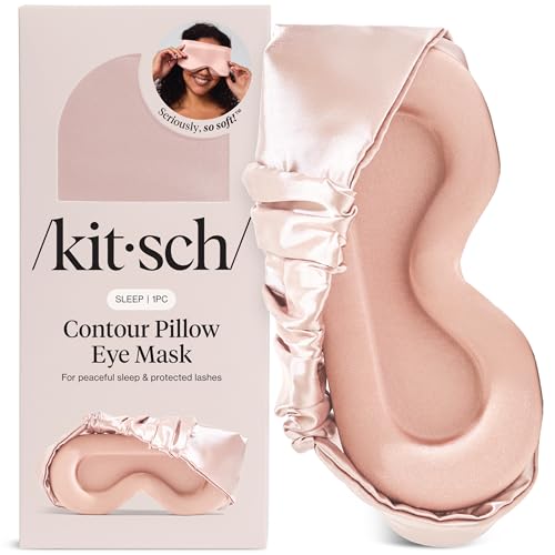 Kitsch Contour Pillow Eye Mask – Softer Than Silk Eye Masks for Sleep, Blindfold Sleep Masks for Women & Men, No Eye Pressure, Lightweight, Eye Care, Travel Essentials - Blush - color: Blush