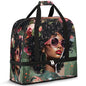 Travel Duffle Bags With Shoes Compartment for Women Men African Women Lightweigh Sports Tote Gym Bag Fashion Foldable Canvas Weekender Overnight Carry On Luggage Handle Bag - color: A10:Women Cool