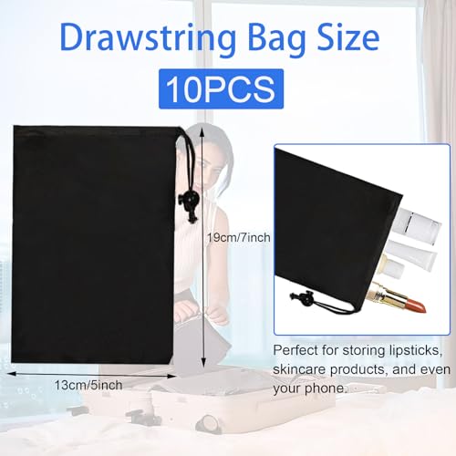 10-Pack Drawstring Bags with Toggle Closure - Lightweight & Durable Nylon Gym Bags for Sports, Travel and Daily Use - size: 5 x 7 Inch