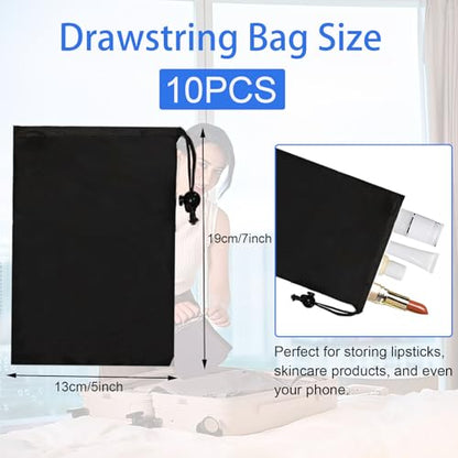 10-Pack Drawstring Bags with Toggle Closure - Lightweight & Durable Nylon Gym Bags for Sports, Travel and Daily Use - size: 5 x 7 Inch