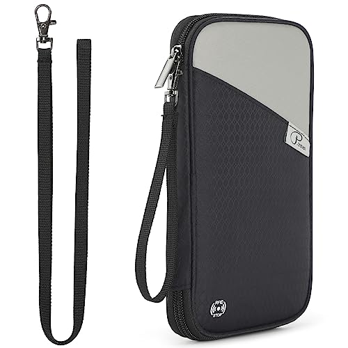 VanFn RFID Travel Passport Wallet, Family Passport Holder, Trip Document Organizer P.Travel Series - color: Black