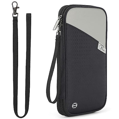 VanFn RFID Travel Passport Wallet, Family Passport Holder, Trip Document Organizer P.Travel Series - color: Black