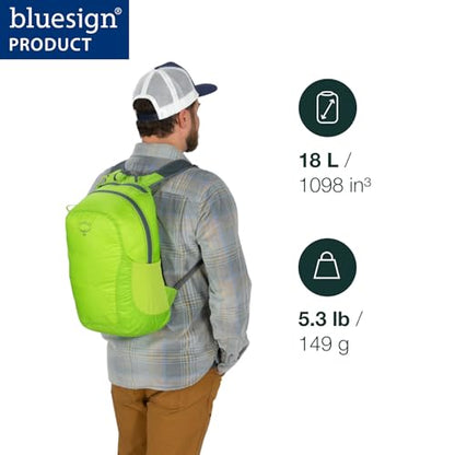 Osprey Ultralight Collapsible Stuff Pack - Lightweight, Packable Travel Backpack — Extra Bag For Travel and Every Day — 18 L Capacity Daypack to Expand Luggage, Tundra Green - color: Tundra Green