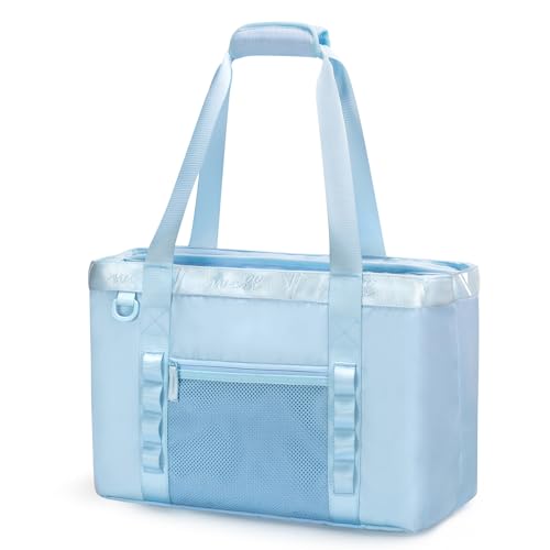 Yarwo Beach Bag for Women, Sandproof Swim Tote Bag with Cooler Compartment and Wet & Dry Pockets for Pool Cruise Vacation - color: Blue
