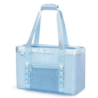 Yarwo Beach Bag for Women, Sandproof Swim Tote Bag with Cooler Compartment and Wet & Dry Pockets for Pool Cruise Vacation - color: Blue