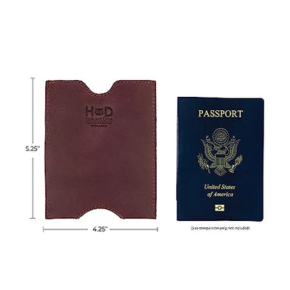 Hide & Drink, Travel Passport Pocket Sleeve Handmade from Full Grain Leather - Sangria - color: Sangria