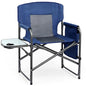 Yestomo Directors Chair, Camping Chairs for Adults, Heavy Duty Side Table, Lawn Chairs with Side Pockets Carry Straps - color: Dark Blue/Grey