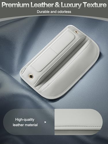 Universal Fit Premium Leather Car Seat Gap Filler Organizer, Center Console Organizer with Card Slots, Clever Gifts for Car SUV Truck Owners (Beige, 2 Pack) - color: 06 Beige, 2 Pack