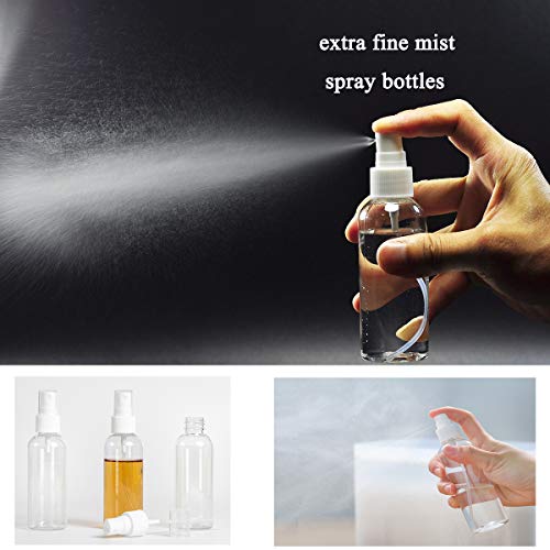 3 Pack Small Spray Bottle, 2.7oz/80ml Travel Spray Bottle, Empty Fine Mist Spray Bottles, Refillable Mini Spray Bottles with Labels