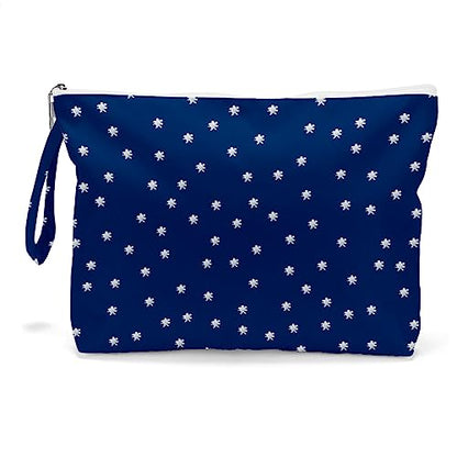 Fokongna Travel Makeup Bag - Zipper Pouch for Women, Sister, Friends - Beach, Pool, Yoga, Gym Clothes, Swimsuit, Diapers - Ocean, Sea, Shells, Starfish - color: Starfish 07