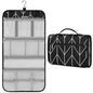 PAVILIA Hanging Toiletry Bag for Women Men, Large Foldable Toiletries Organizer with Hook, Water-Resistant Makeup Cosmetic Rollup Case, Clear Pockets for Bathroom, Gym, Cruise (Black Chevron) - color: Black Chevron