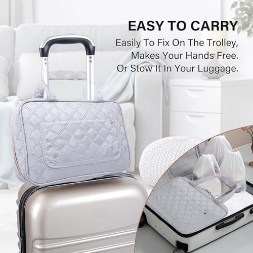 Hanging Toiletry Bag for Women Cosmetic Toiletries Travel Bag, Grey - color: Grey