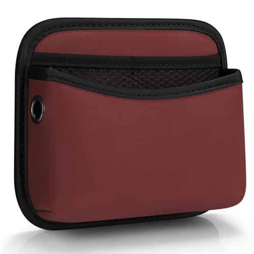 Accmor Universal Car Side Pocket Organizer, PU Leather Pouch for Car Seat, Door, Window, Console, Cards Trash Cell Phone Sunglasses Holder, Car Accessories, Red - color: red