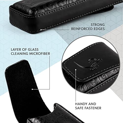Eyeglasses Case Classy Style Black, Hard Eyeglass Shell For Woman, Women's Glasses Holder, Small Case For Eyeglass, Glasses Cases, Reading Glasses Case