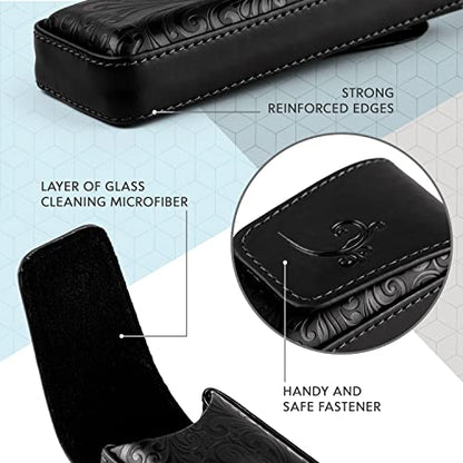 Eyeglasses Case Classy Style Black, Hard Eyeglass Shell For Woman, Women's Glasses Holder, Small Case For Eyeglass, Glasses Cases, Reading Glasses Case