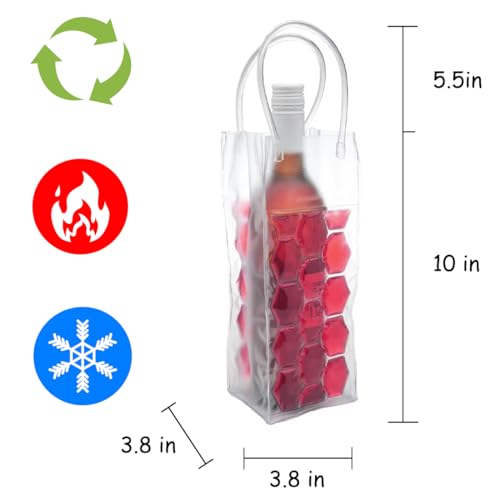 Ice Wine Bag, Wine Chiller, Wine Cooler Refrigerator, Wine Fridge, Wine Bottle Chiller Cooler for Red White Champagne or Sparkling. Set 2 (Pink Wine Bag) - style: Pink Wine Bag