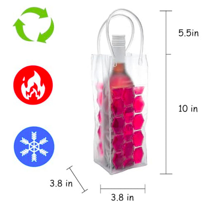 Ice Wine Bag, Wine Chiller, Wine Cooler Refrigerator, Wine Fridge, Wine Bottle Chiller Cooler for Red White Champagne or Sparkling. Set 2 (Pink Wine Bag) - style: Pink Wine Bag