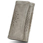 APHISON Womens Wallets RFID Blocking Leather Clutch Long Wallet for Women Card Holder Phone Organizer Ladies Travel Purse Hollow Out Sunflower Design Gift - color: Gray