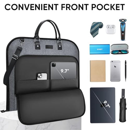 BALEINE Travel Garment Bag, Travel Suit Bag for Men, Water Resistant Carry on Garment Bag for Hanging Clothes, Garment Duffel Bag for Travel Business (Grey) - color: Grey