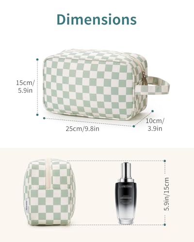Narwey Travel Toiletry Bag for Women Traveling Dopp Kit Travel Bag for Toiletries Cosmetic Bag Makeup Bag Medicine Bag for Traveling (Mint Green Checkerboard) - color: B-Mint Green Checkerboard