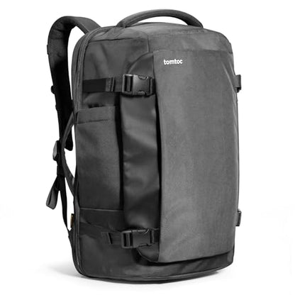 tomtoc Travel Backpack 40L, TSA Friendly Flight Approved Carry-on Luggage Hand Water-resistant Lightweight Business Rucksack, Durable Large Weekender Bag Daypack Fits 17.3 Inch Laptop, PFAS Free - color: Black, size: 40L